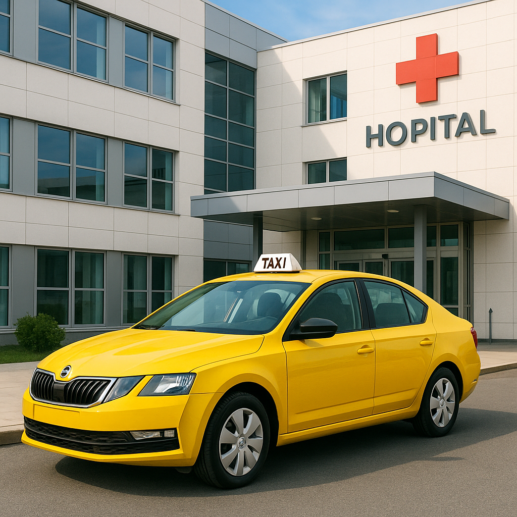 Taxi conventionné à Fréjus - taxi devant l'hôpital